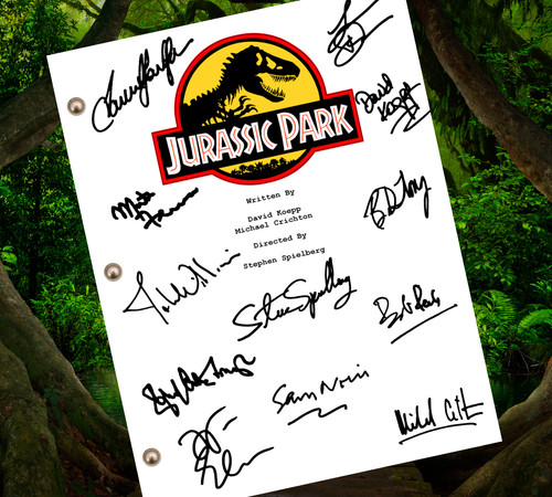 Jurassic park script signed - jurassic,
