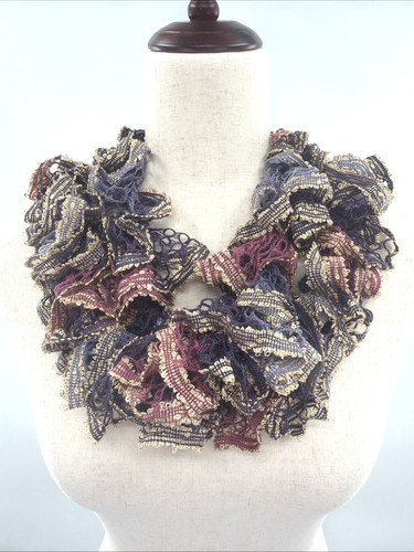 Handmade ruffle yarn scarf - ruffle,