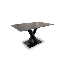 Furniture Village 'Warrior' Dining Table 135cm Grey Sintered Stone Compact Fixed