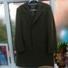 Samuel Windsor Green Check Windowpane wool coat size 40 fabulous 