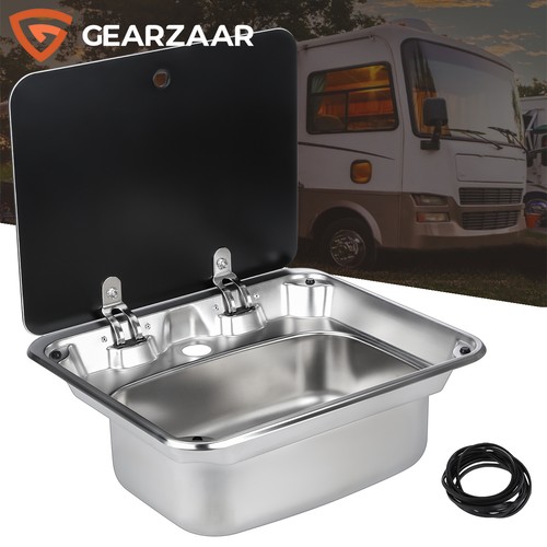 Sink with tempered glass - with,