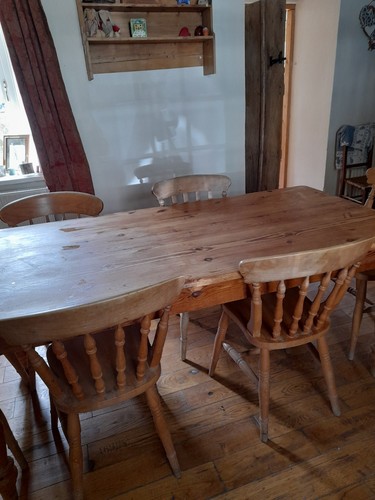 Pine table and chairs made - and, 6