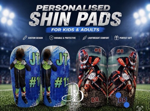 Personalised shin pads - personalised,