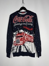 COCA COLA CHRISTMAS Jumper - Large - Navy - Great Condition - Men’s