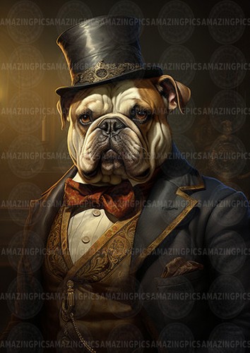 Victorian bulldog gentleman - bulldog,