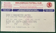 1996 Middlesbrough V Manchester United Football Match Ticket Stub 1997