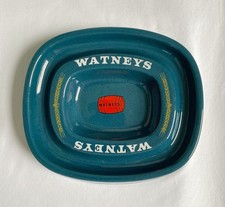 Vtg WATNEYS Red Barrel Blue Ceramic Large Bar Ashtray 19.5x17cm Breweriana VGC