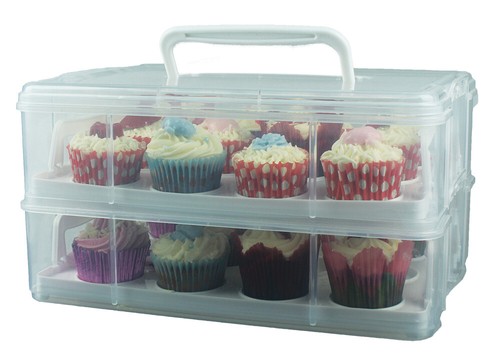 Two tier cupcake carrier holds - two,
