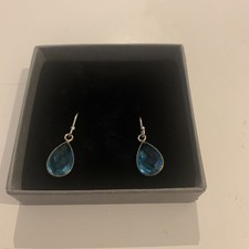 Gaamaa Jewellery Semi Precious Birthstone Teardrop Earrings Turquoise-December