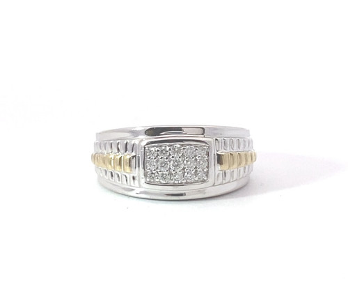 Rare 10k two tone gold - two-tone, pave