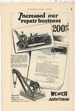 1924 Weaver Auto Crane Ad