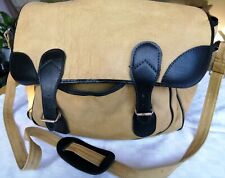 Vintage canvas game bag, good capacity, buckles & shoulder strap, + front pocket