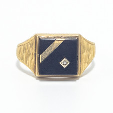 Vintage Square Onyx & Diamond