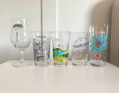Thatchers cider pint - thatchers, glasses