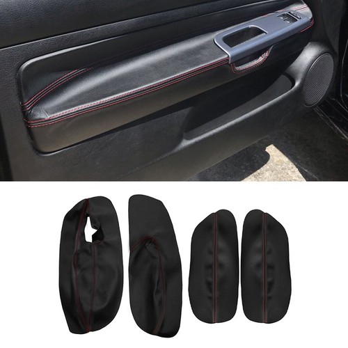 Black red leather door panel - door,