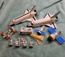 Vintage NASA Astronaut Spaceship Moon Toy Models Kids Figures Lot Space Children