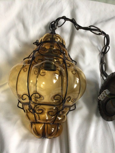 Vintage murano amber blown - murano,