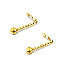 PAIR Nose Stud Pin Piercing L