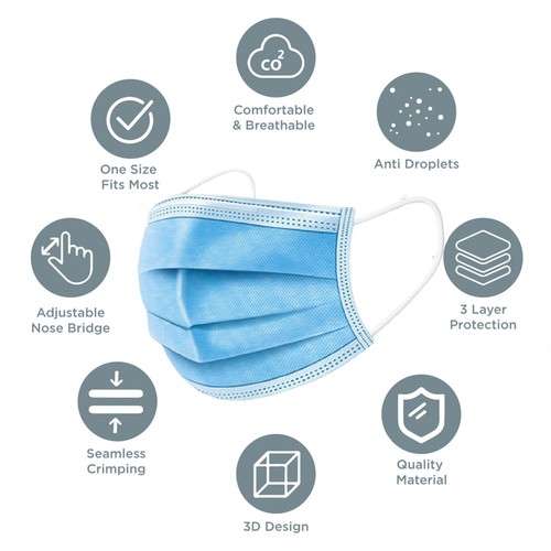 100x disposable unisex - 100x, face