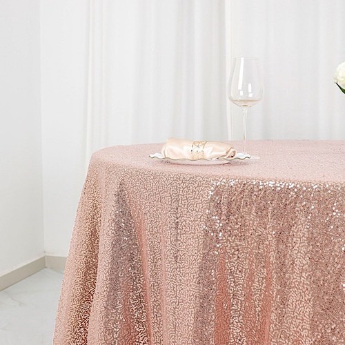Blush sequined 120 - 120", round
