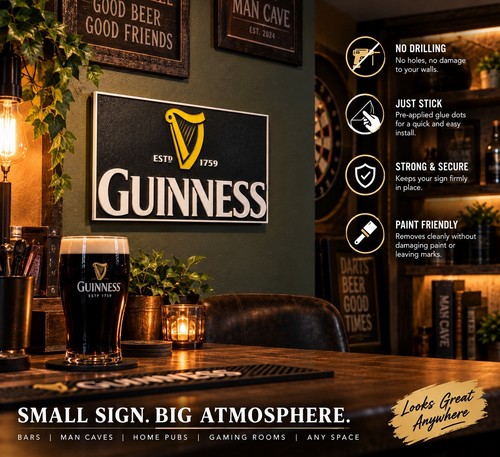 Guinness home bar sign - guinness, 25cm