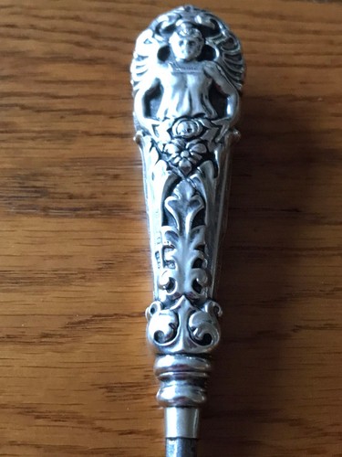 Antique sterling silver button - antique,