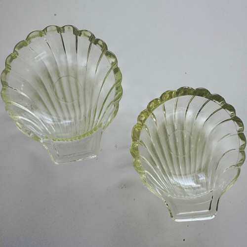 Vintage set clear glass - of, 2