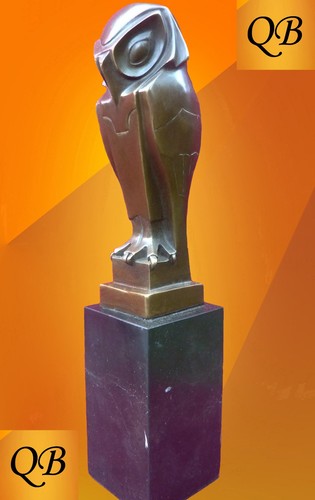 Art deco bronze owl figurine - deco,