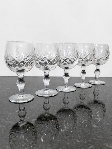 Cut glass white wine glasses - cut,