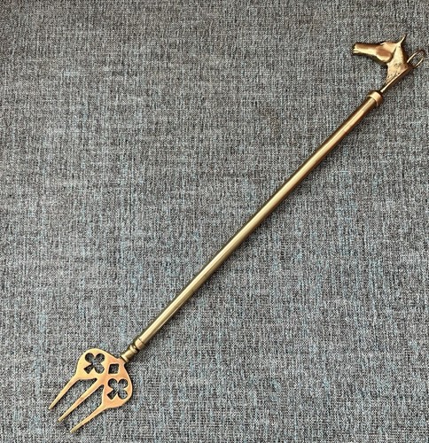 Vintage style brass horse - or,