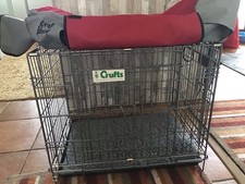 Crufts Small Dog Crate with Canvas Cover and Grey Fur Mat 24"