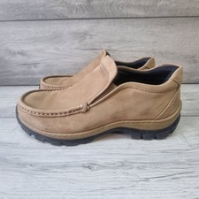 Nushu Mens Loafer Shoes Brown Leather Suede Nubuck Slip On Chunky UK 9 EU 43