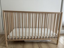 IKEA SNIGLAR Cot Bed, beech, 60x120 cm + KRUMMELUR Foam mattress