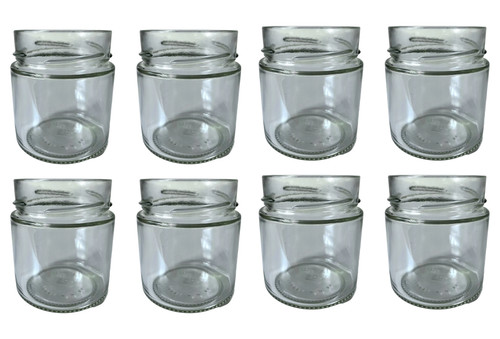 Round glass jars 200ml - 8x,
