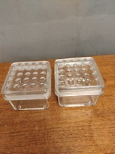 2x Ikea Glass Bubble Top Storage Containers Jar Square Koloni Stackable Kitchen 