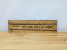 Vintage 1970s Snooker Billiards Wooden Sliding Scoreboard With Brass Markers