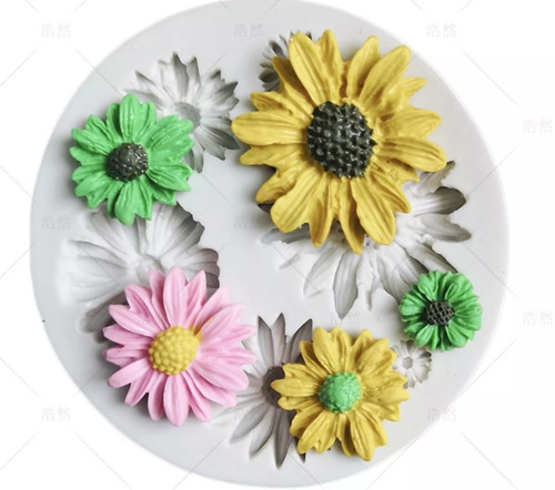 Daisy flowers fondant mold - flowers,