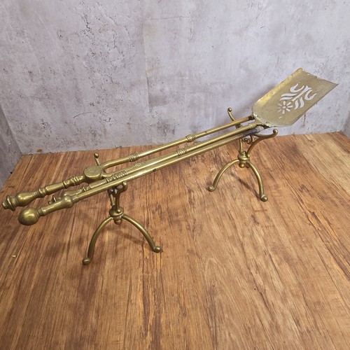 Vintage brass fireside - brass,