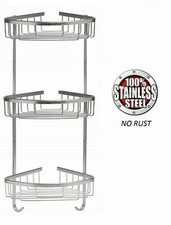 Rust-Free 2/3 Tier Stainless Steel Shower Caddy Bathroom Storage Shelf Organizer