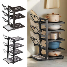 3/4/5/7/9Tier Kitchen Pan Stand Saucepan Pot Rack Storage Organiser Shelf Holder