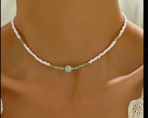 Elegant beaded choker necklace - beaded,