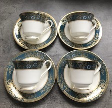 Set of 4 Royal Doulton Tea Cups and Saucers Carlyle Bone China