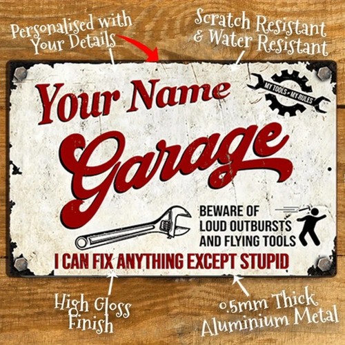 Vintage custom text garage - vintage,