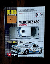 Vintage Burago Mercedes 450 White Car - Aready Built Metal Kit with Original Box