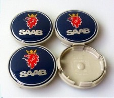 4x SAAB Wheel Centre Hub Caps