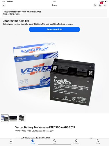 Vertex battery for - vertex,