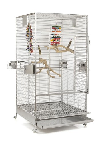 Stainless steel parrot cage - steel,
