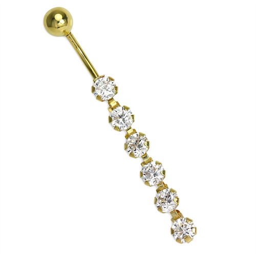 9ct gold belly - gold, piercing