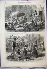 Original Old Antique Print