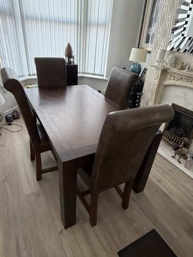 Solid wood dining table - wood, and
